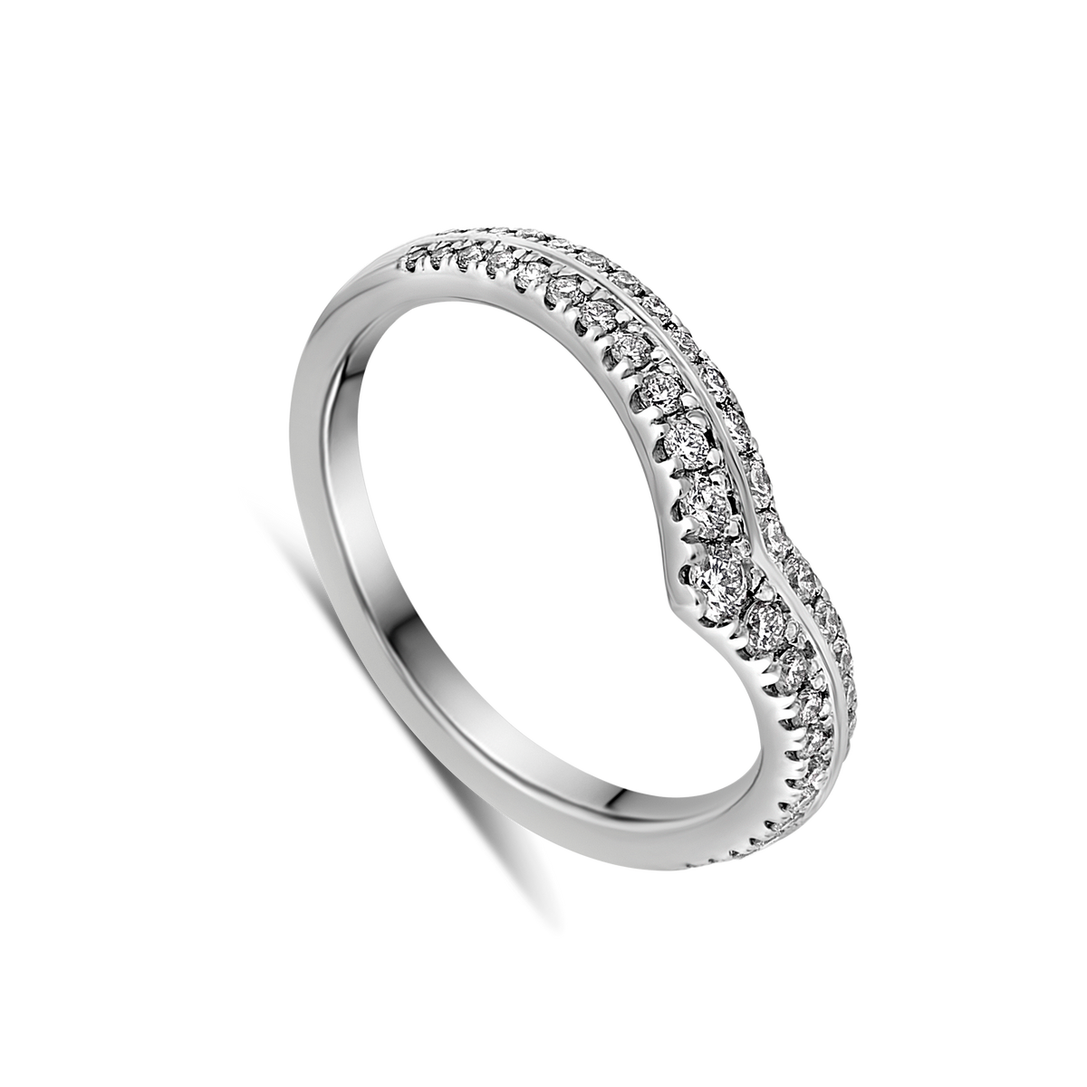 The Verona Diamond Chevron Wedding Band - Platinum - Appleby Jewellers Dublin