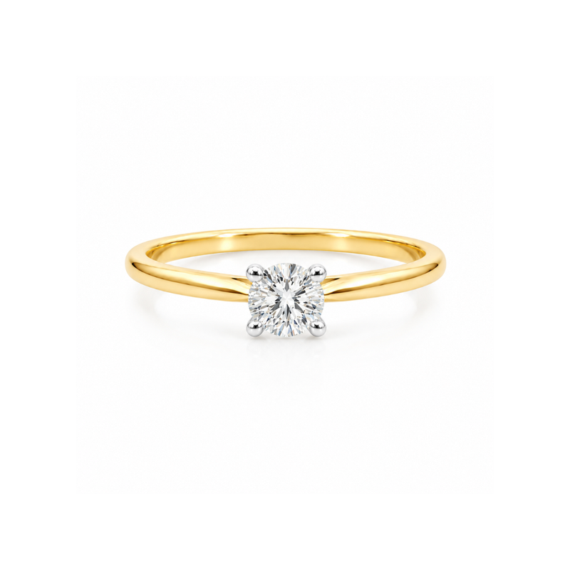 Yellow gold Courtship Diamond Solitaire ring with 0.40ct diamond, elegant design by Appleby Jewellers Dublin.