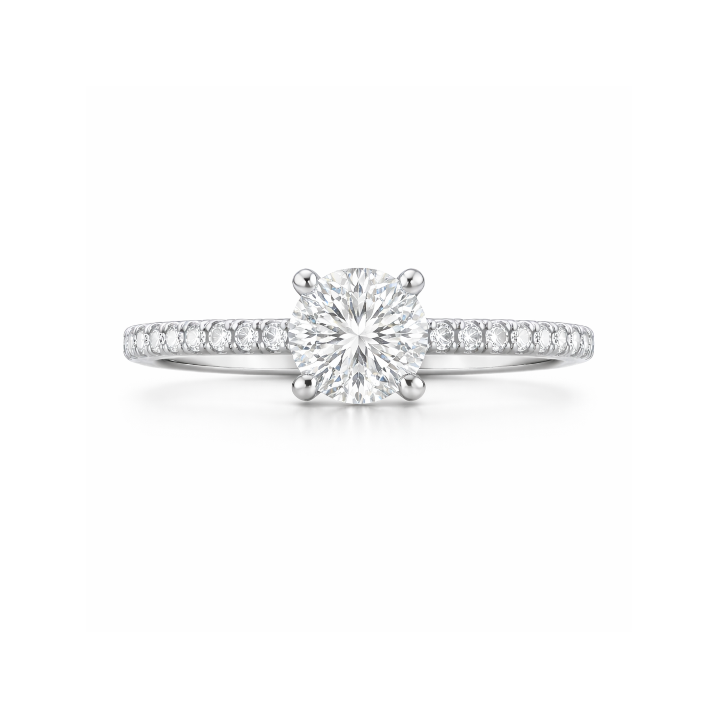 J’Adore Diamond Solitaire with Platinum Diamond-Set Band - Appleby Jewellers Dublin