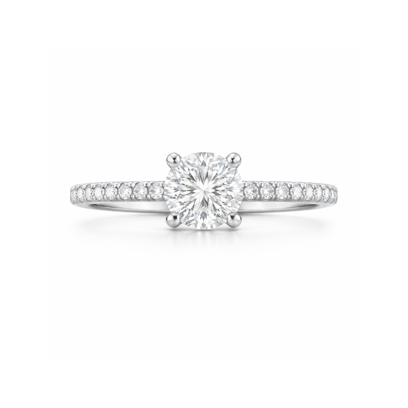 J’Adore Diamond Solitaire with Platinum Diamond-Set Band - Appleby Jewellers Dublin
