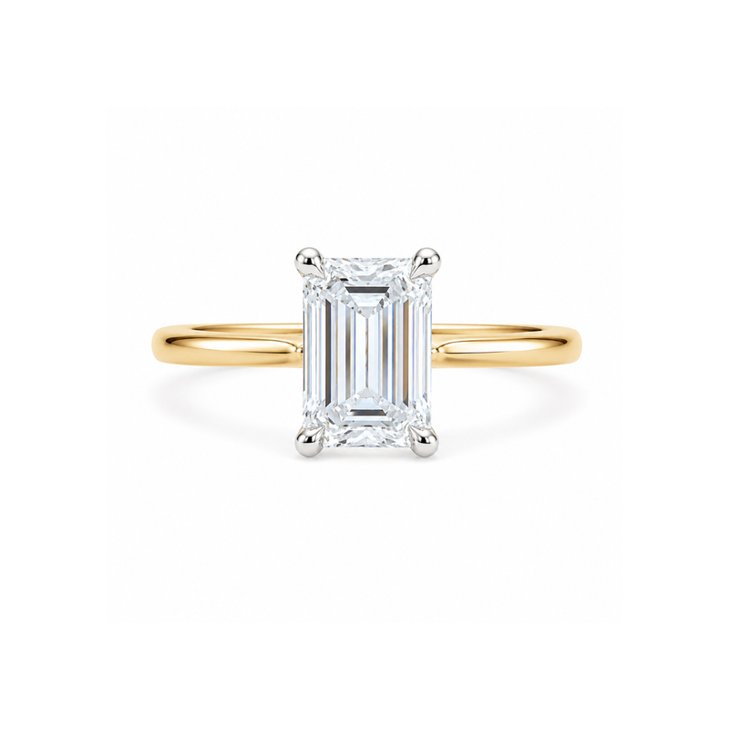 Emerald cut 1.70ct diamond solitaire ring by Appleby Jewellers Dublin, showcasing a sleek platinum band and sparkling gemstone.