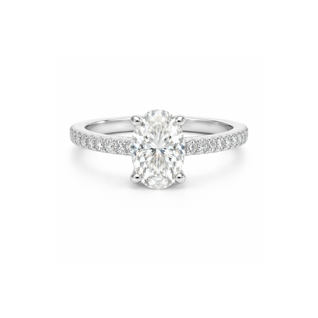 Elegant diamond ring by Appleby Jewellers Dublin featuring a 1.40ct oval diamond set in a sleek band.