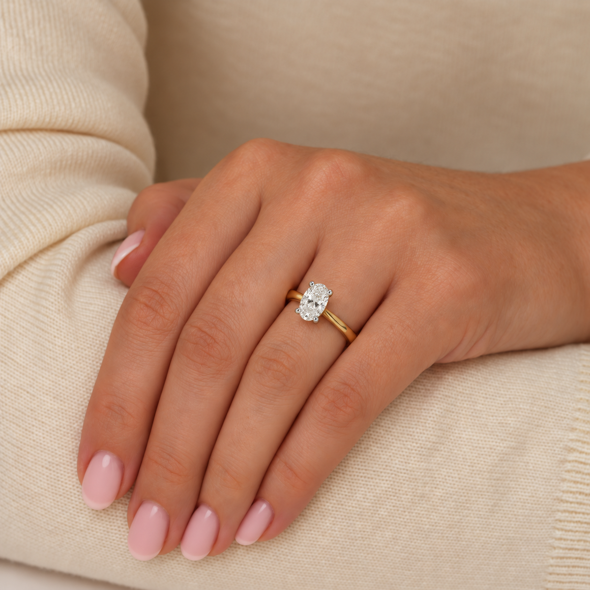 J'adore Oval Solitaire Engagement Ring (1.02ct)