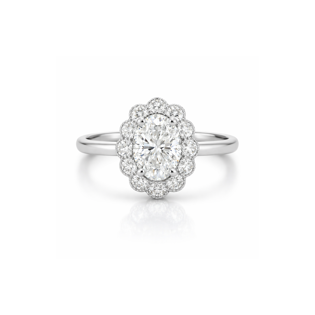 Elegant Kate engagement diamond ring in platinum with a sparkling center stone, crafted by Appleby Jewellers Dublin.