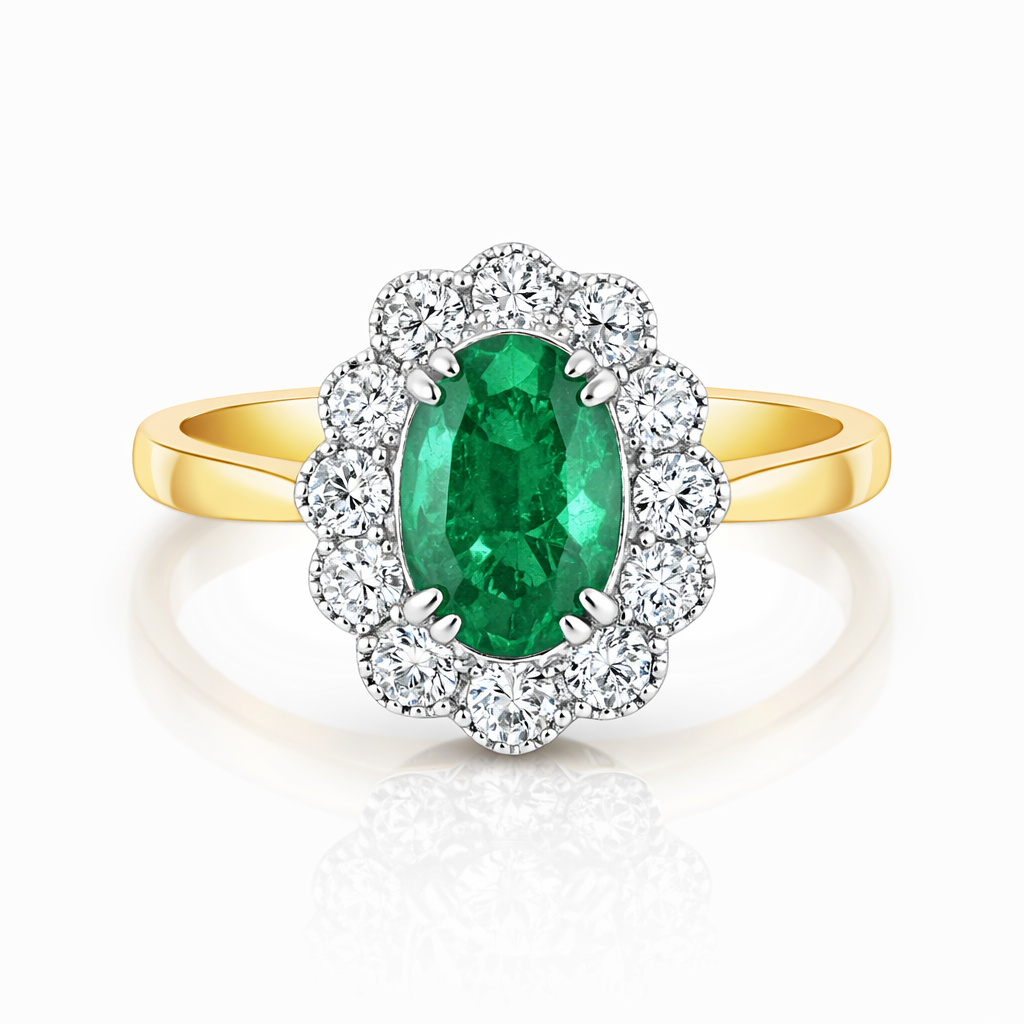Kate Flower Emerald Ring