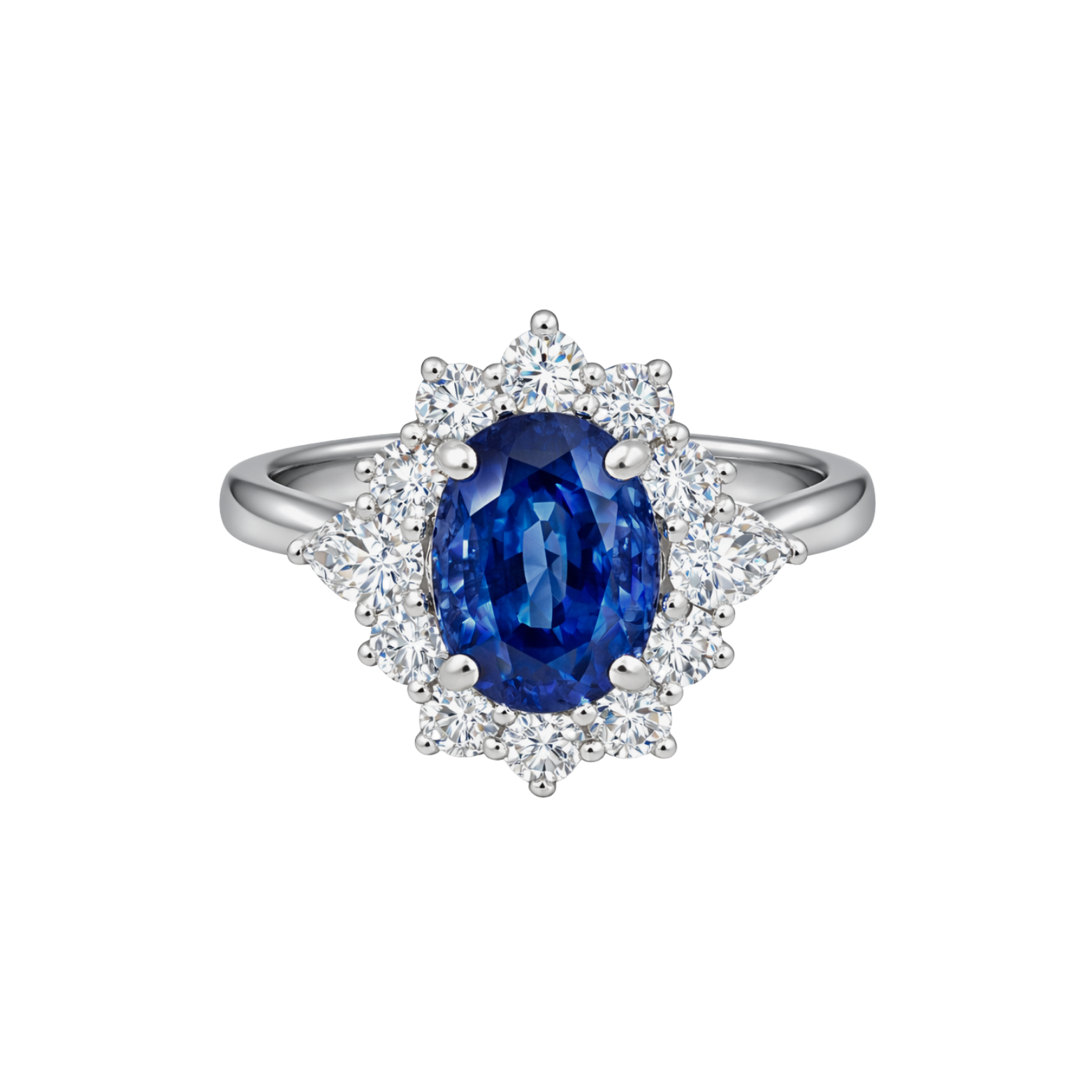 Kate Petal sapphire diamond ring by Appleby Jewellers Dublin featuring a delicate flower-inspired design with a central sapphire gemstone.