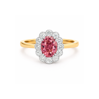 Pink Padparadscha sapphire diamond ring from Kate Flower collection by Appleby Jewellers Dublin, featuring a delicate floral design.