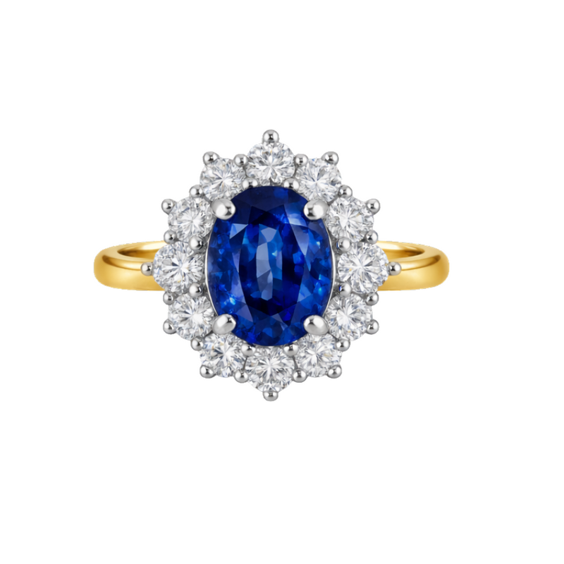 Elegant Kate Sapphire Ring by Appleby Jewellers Dublin featuring a 3.59ct blue sapphire gemstone set in a diamond ring design.