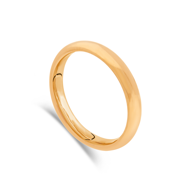 "Blush" Rose Gold D-Shaped Ladies Wedding Ring