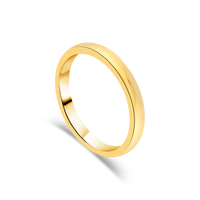 18ct Yellow Gold D-Shaped Ladies Wedding Band