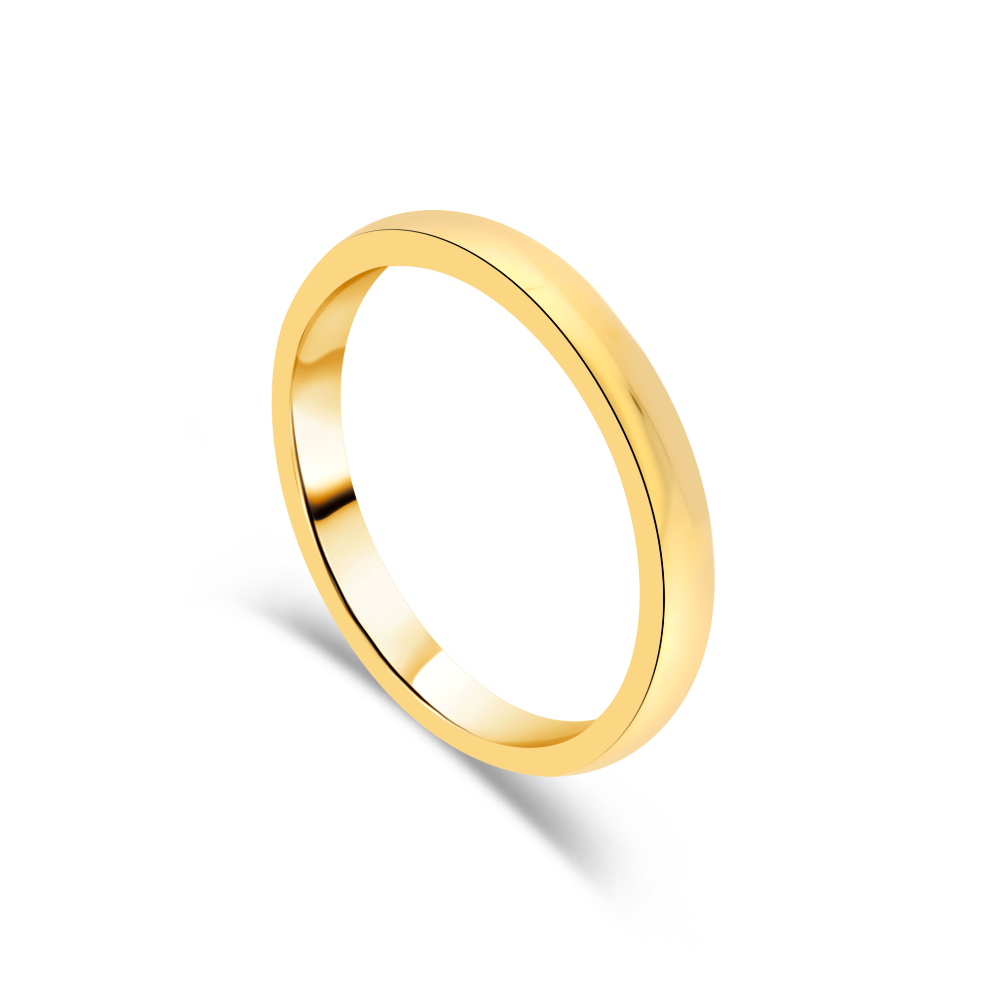 18ct Yellow Gold D-Shaped Ladies Wedding Band