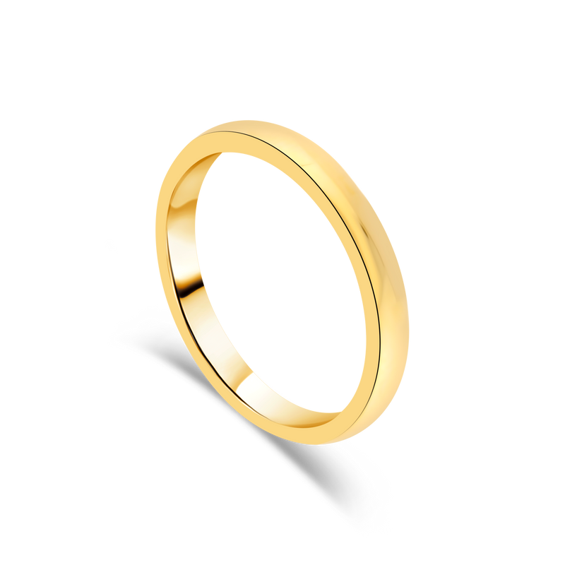 18ct Yellow Gold D-Shaped Ladies Wedding Band