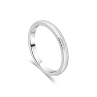 Platinum D-Shaped Ladies Wedding Band