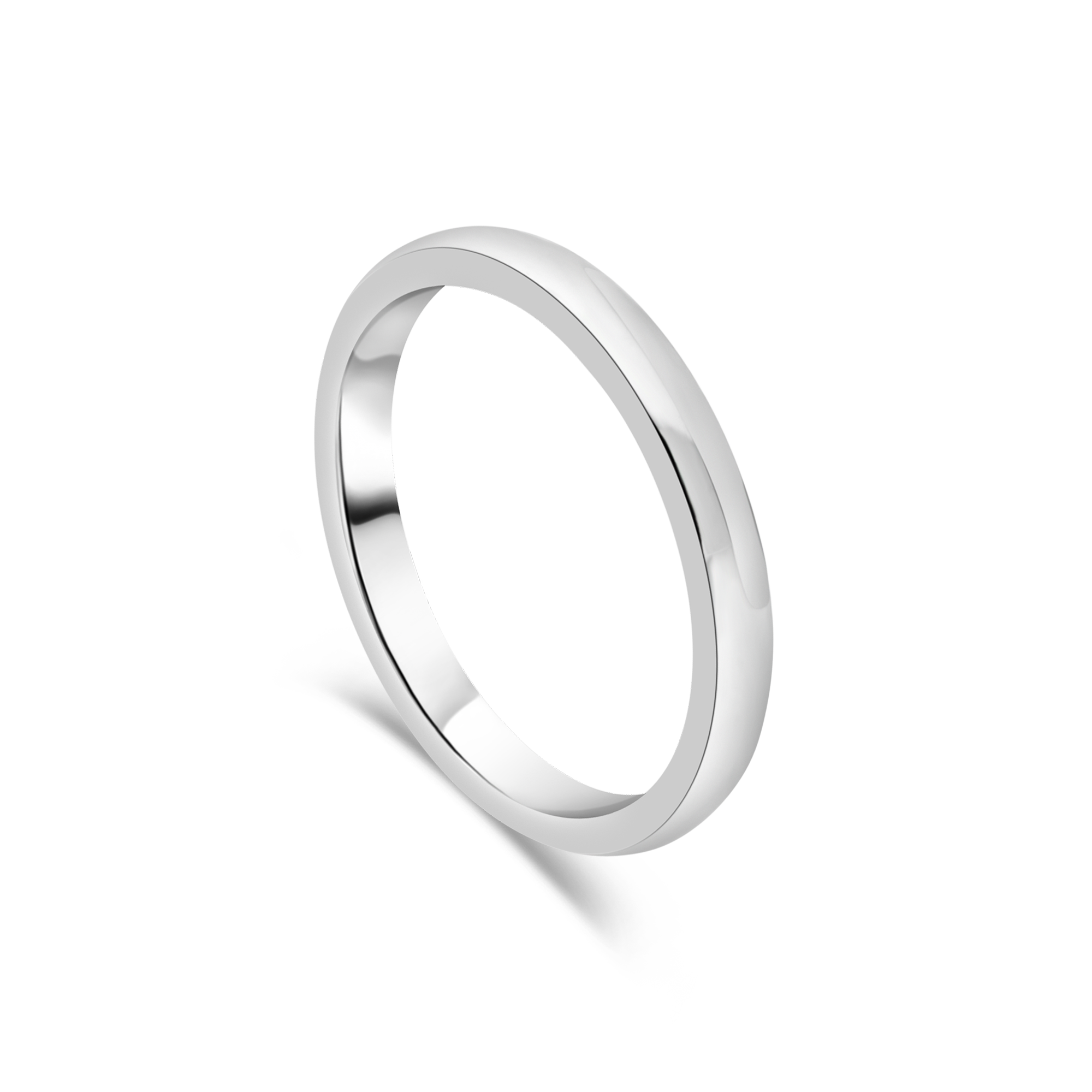 Platinum D-Shaped Ladies Wedding Band