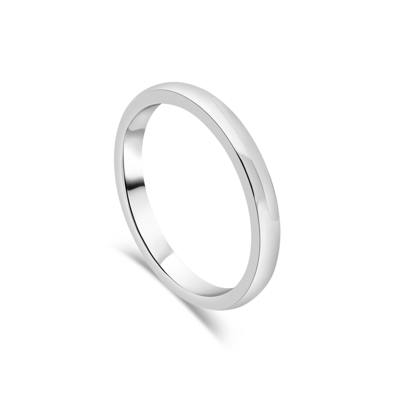 Platinum D-Shaped Ladies Wedding Ring