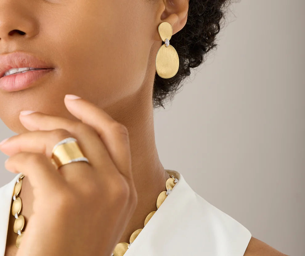 Lunaria Diamonds Chandelier Earrings with diamond accents - Appleby Jewellers Dublin