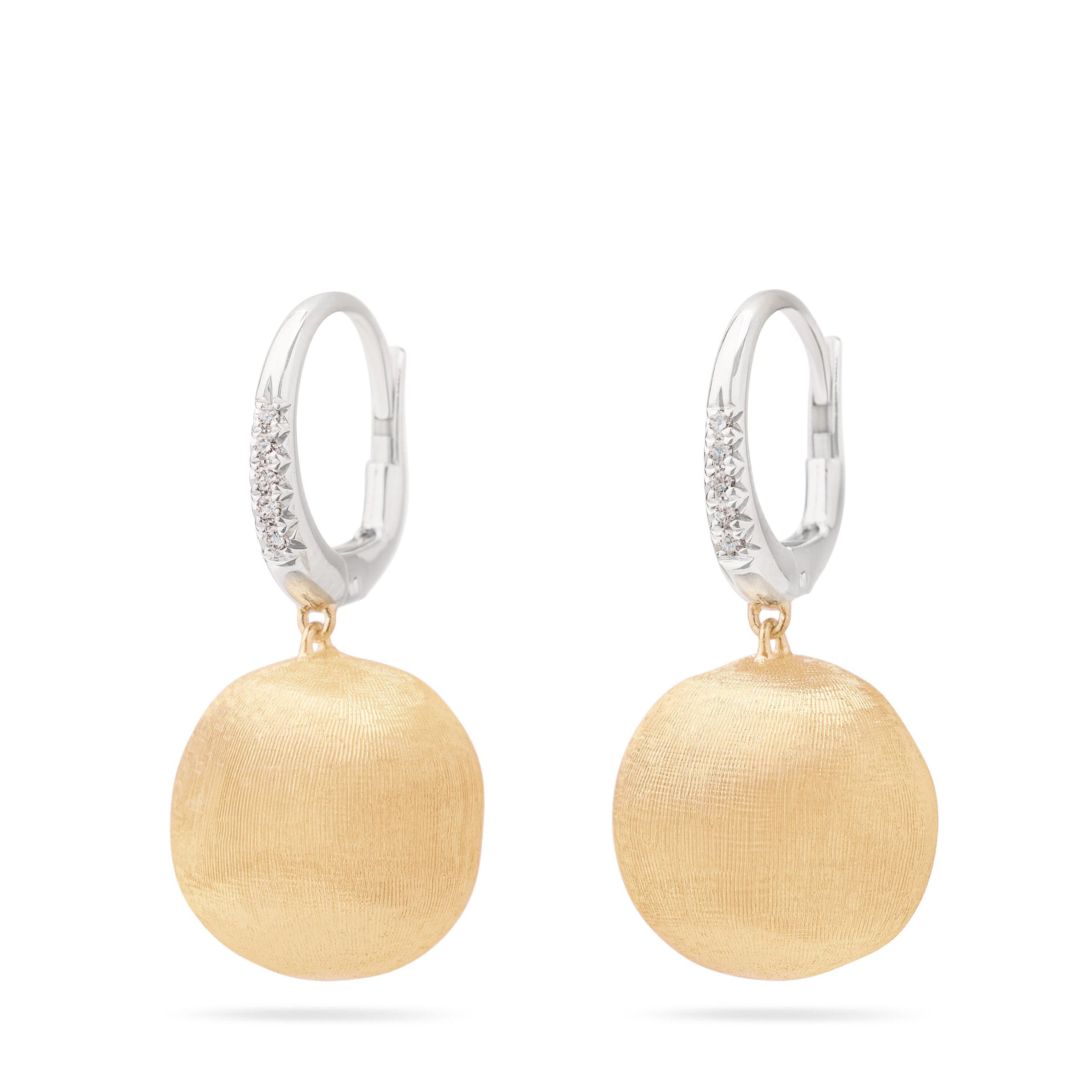 Africa Gold Pendant Earrings With Diamond Clip - Appleby Jewellers Dublin