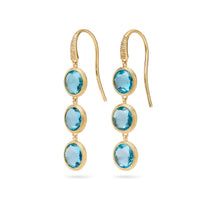 Jaipur Colour drop earrings with topaz and diamonds