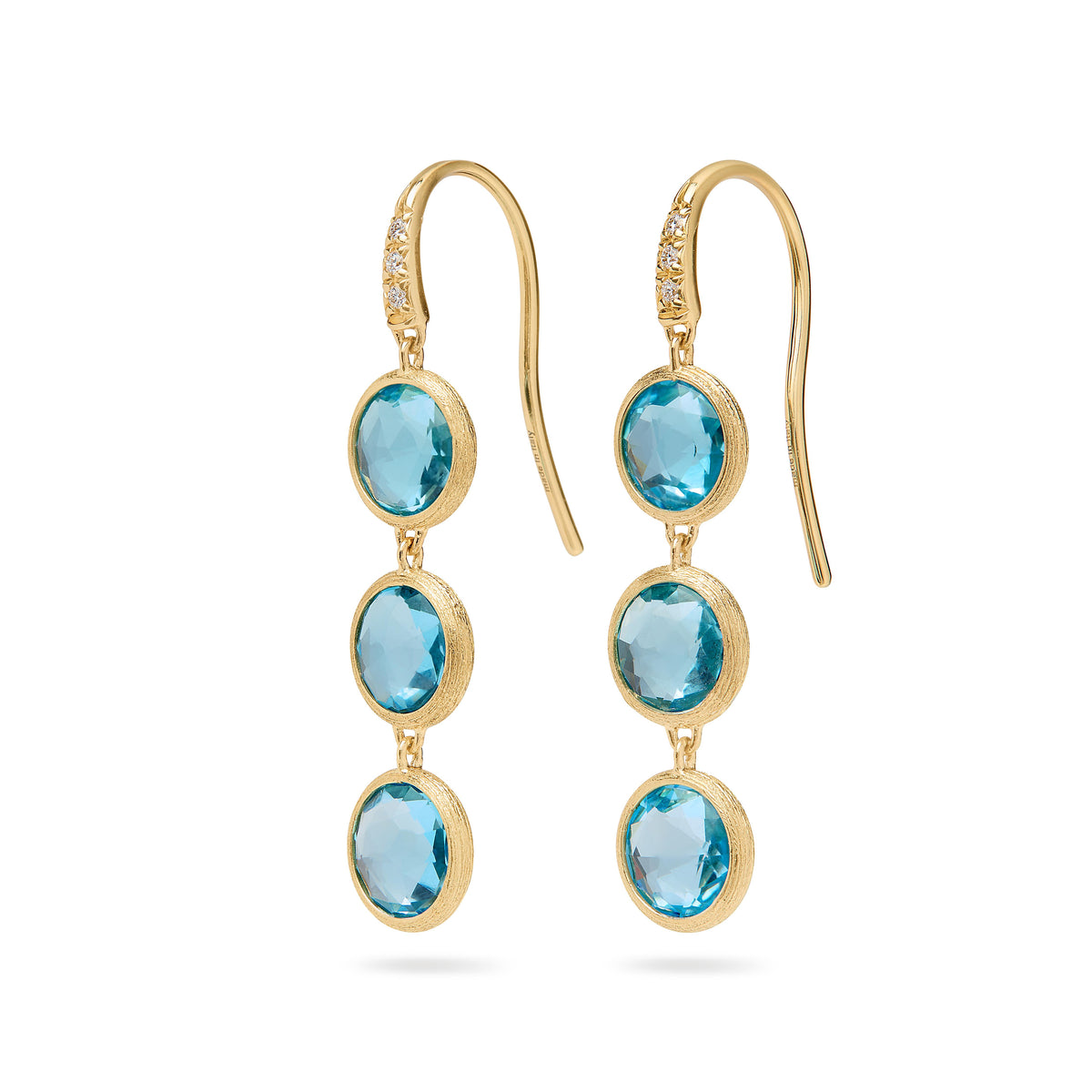 Jaipur Colour drop earrings with topaz and diamonds