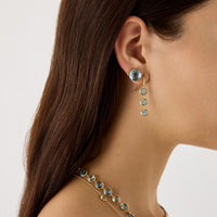Jaipur Colour drop earrings with topaz and diamonds