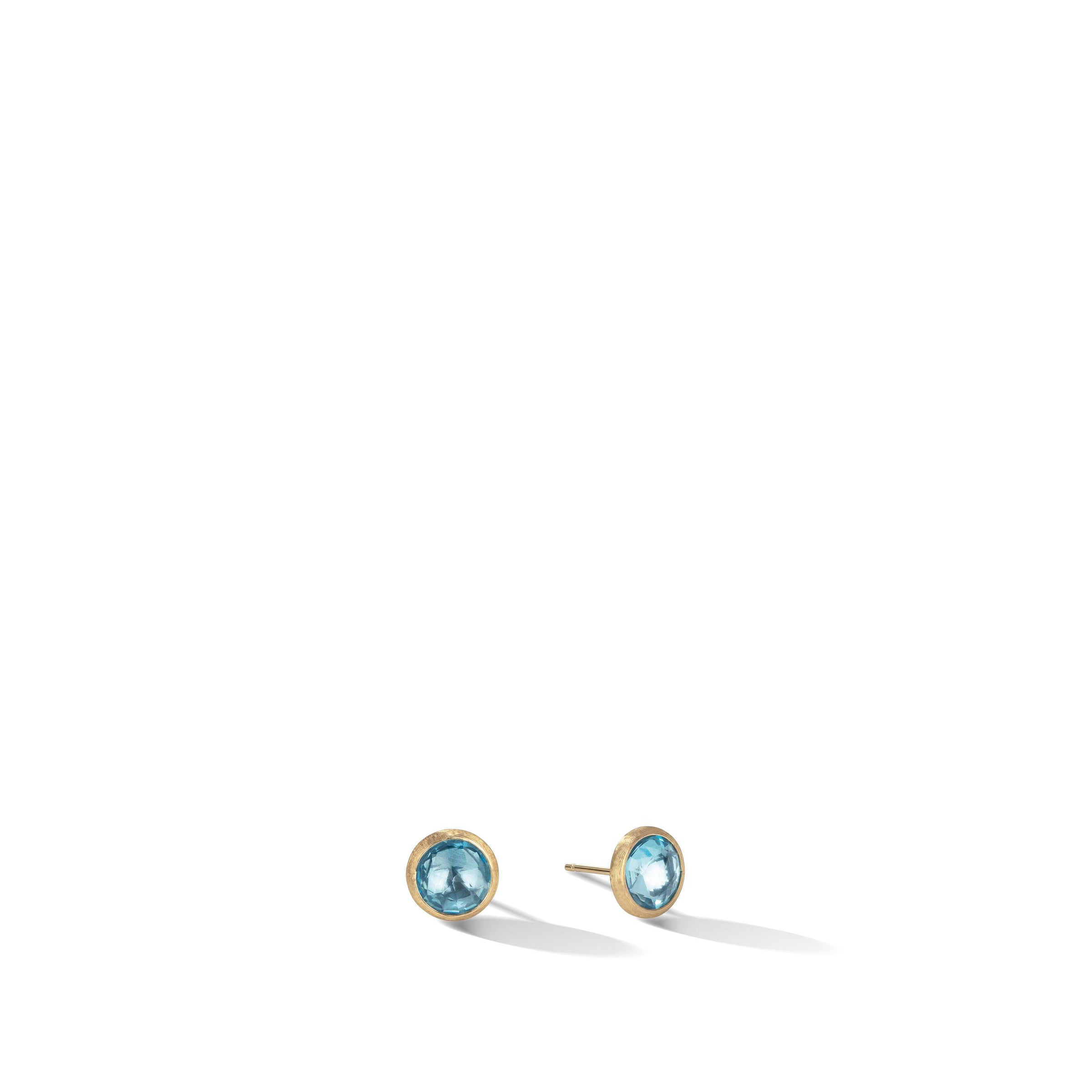 Jaipur Colour Blue topaz stud earrings, large - Appleby Jewellers Dublin