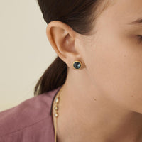 Jaipur Colour Blue topaz stud earrings, large - Appleby Jewellers Dublin