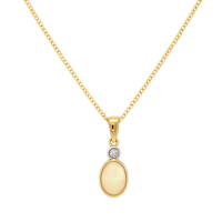Opal & Diamond Drop Pendant