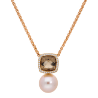 Appleby Jewellers Dublin evening rose pendant necklace featuring a beautiful oval-shaped pendant design.