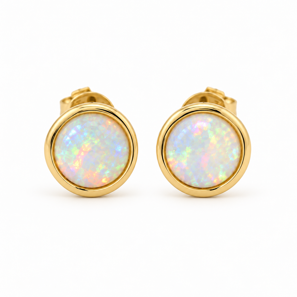 The Opal Bezel Stud Earrings
