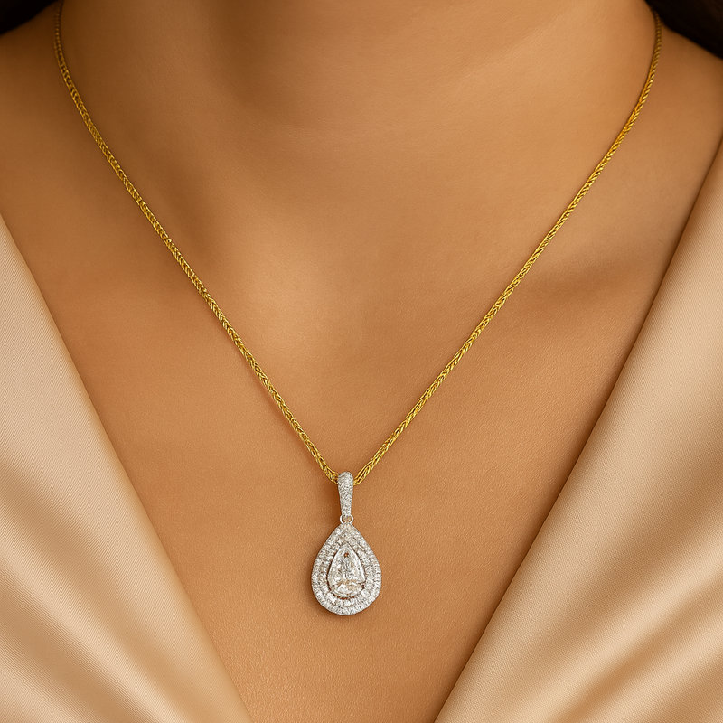 Pear-Cut Diamond Pendant Necklace - Appleby Jewellers Dublin
