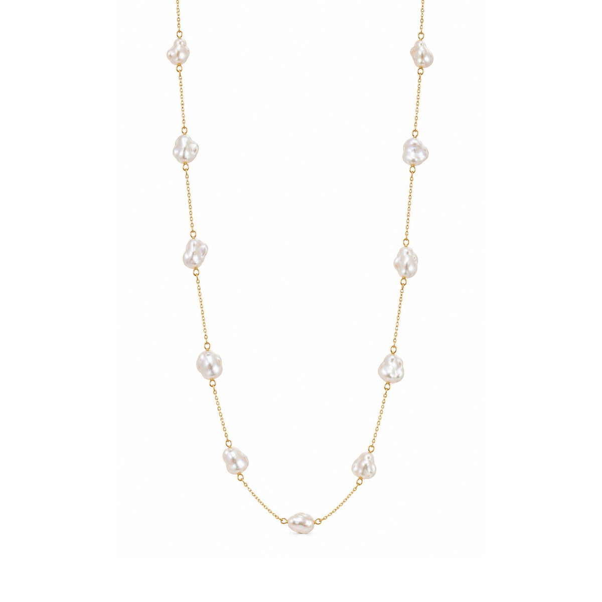 Keshi Pearl Station Necklace