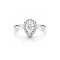 Pear Diamond Halo Ring – Platinum - Appleby Jewellers Dublin