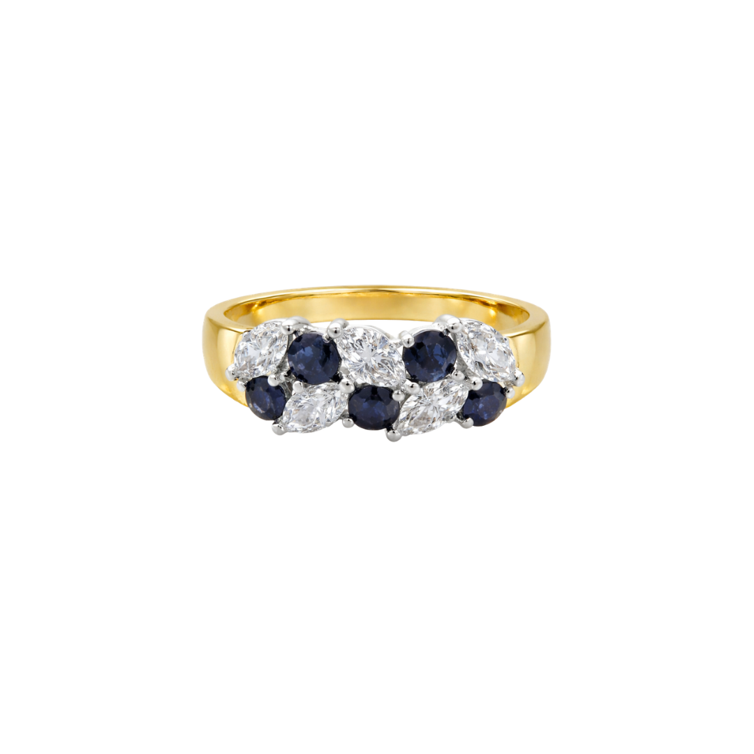 Petit Wisdom sapphire and diamond ring by Appleby Jewellers Dublin, featuring a elegant design with sparkling gemstones.
