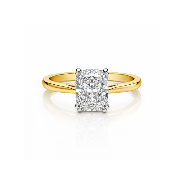 Elegant diamond ring with a cushion cut diamond, featuring a sparkling, radiant design from Appleby Jewellers Dublin.