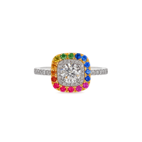 Rainbow Sapphire Engagement Ring