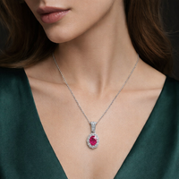 Ruby & Diamond Cluster Pendant