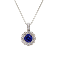 Sapphire & Diamond Flower Pendant - Appleby Jewellers Dublin