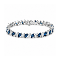 Elegant sapphire and diamond tennis bracelet by Appleby Jewellers Dublin, featuring sparkling gemstones and a polished silver setting.
