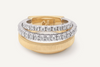 MASAI 4-strand coil ring with diamond 2 pavé bands