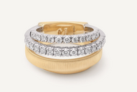 MASAI 4-strand coil ring with diamond 2 pavé bands