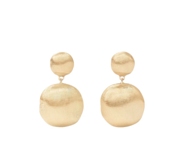 Africa Gold two-bead drop earrings - Appleby Jewellers Dublin