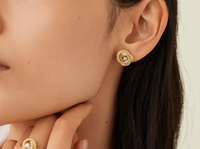 Jaipur Gold Floral Studs With Diamonds - Appleby Jewellers Dublin