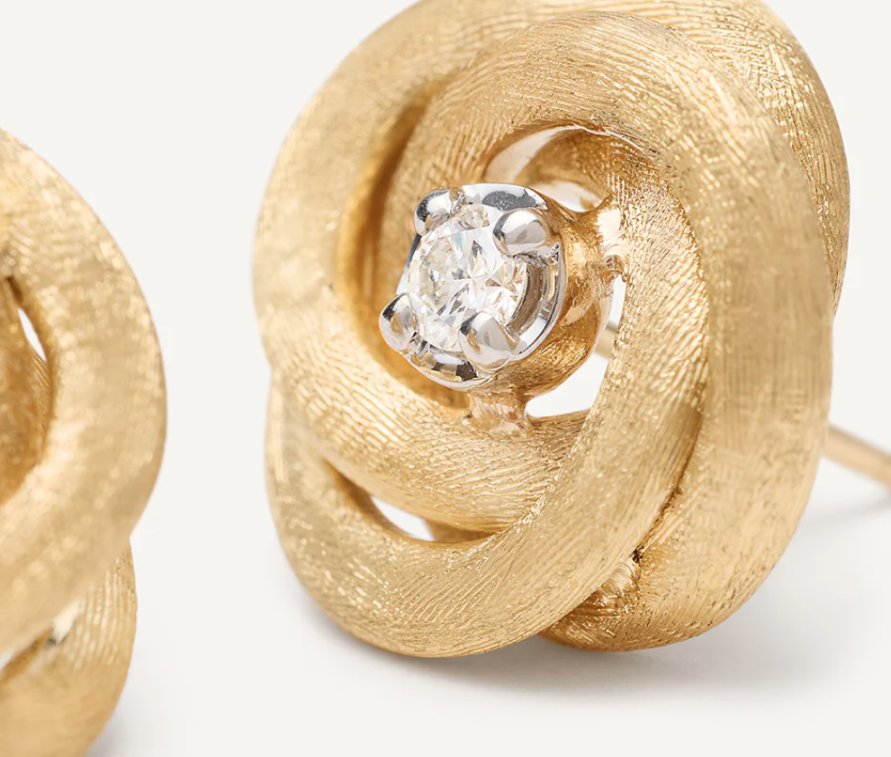 Jaipur Gold Floral Studs With Diamonds - Appleby Jewellers Dublin