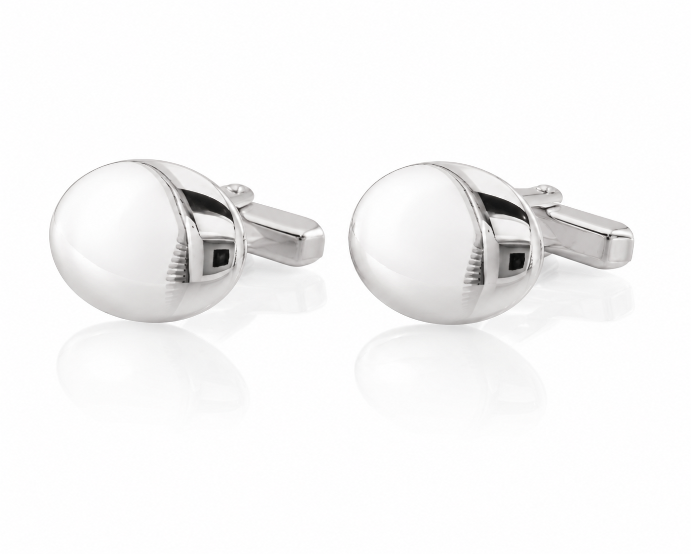 Silver Oval Cufflinks