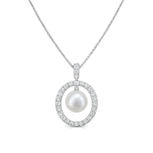 South Sea Pearl & Halo Diamond Pendant - Appleby Jewellers Dublin