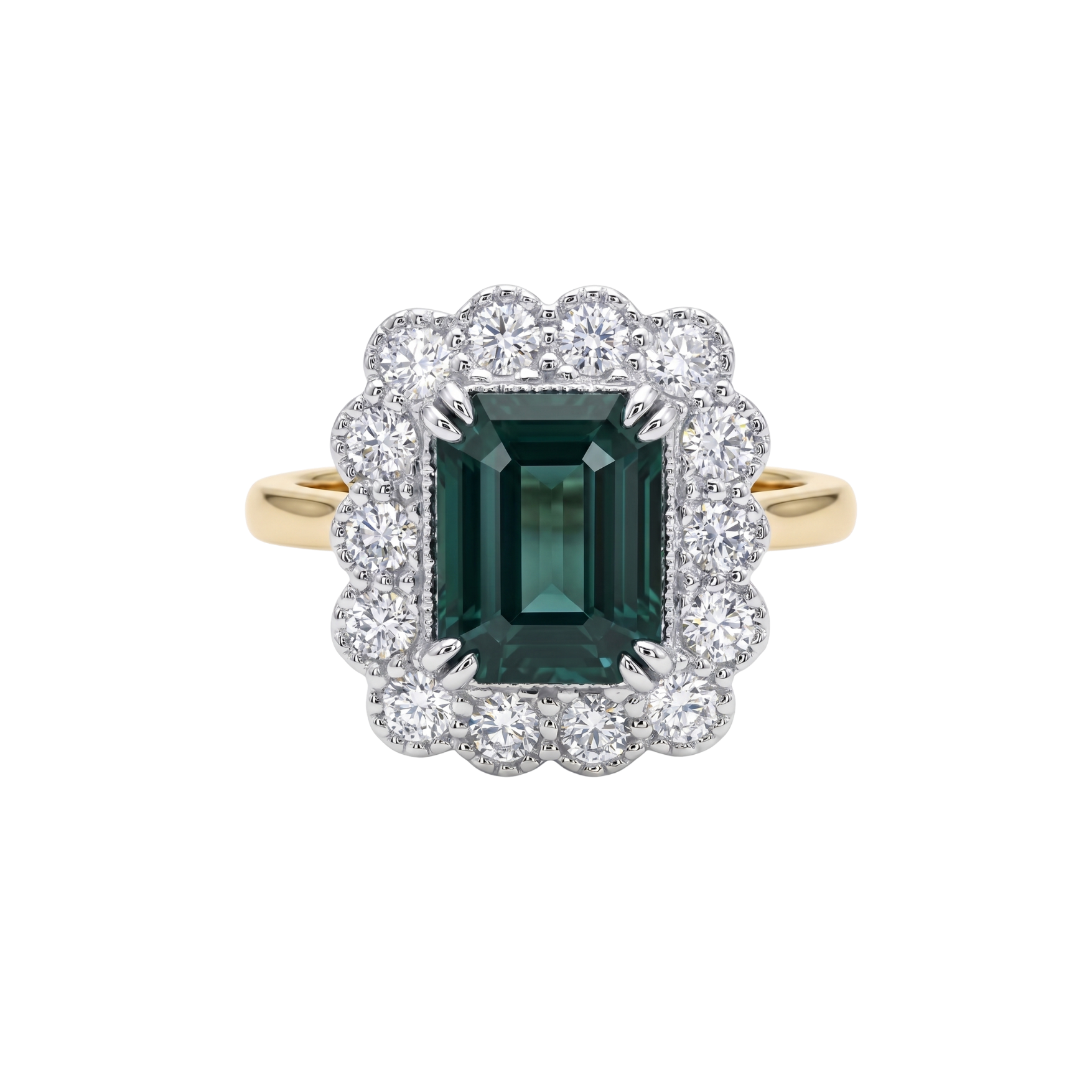 Flower Ring - Teal Sapphire