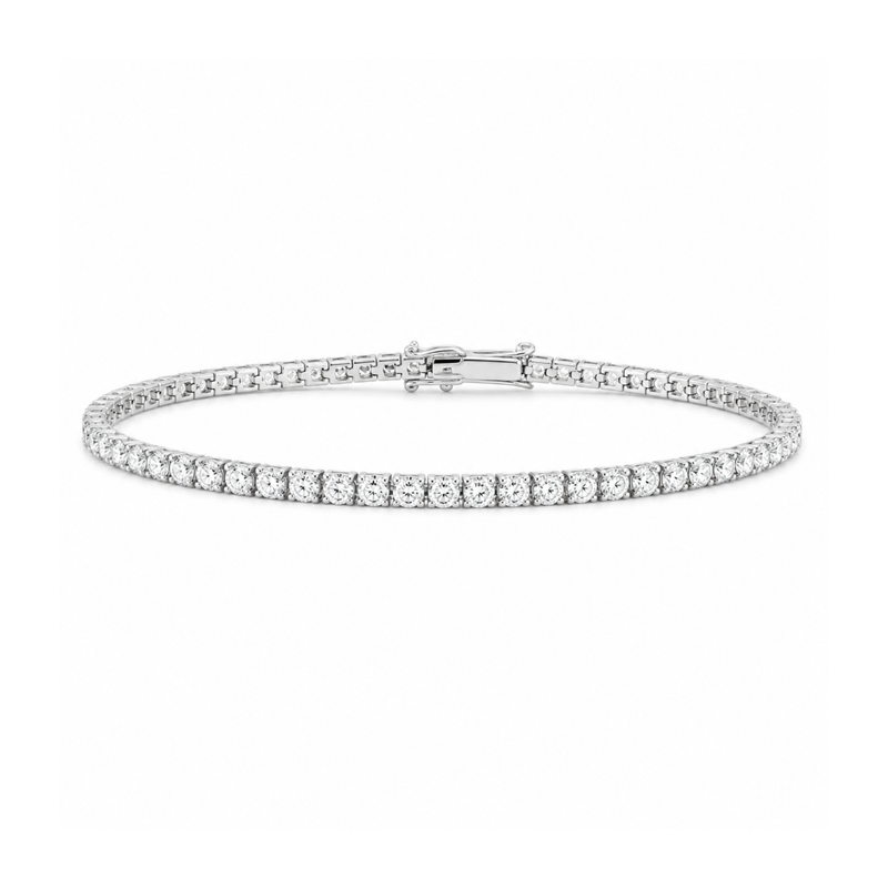 18ct white gold diamond tennis bracelet with 6.24ct sparkling diamonds, crafted by Appleby Jewellers Dublin.