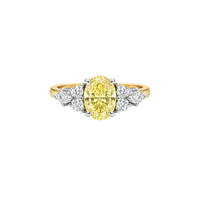 Elegant yellow diamond ring called The Aura by Appleby Jewellers Dublin featuring a sparkling yellow diamond set in a stylish band.