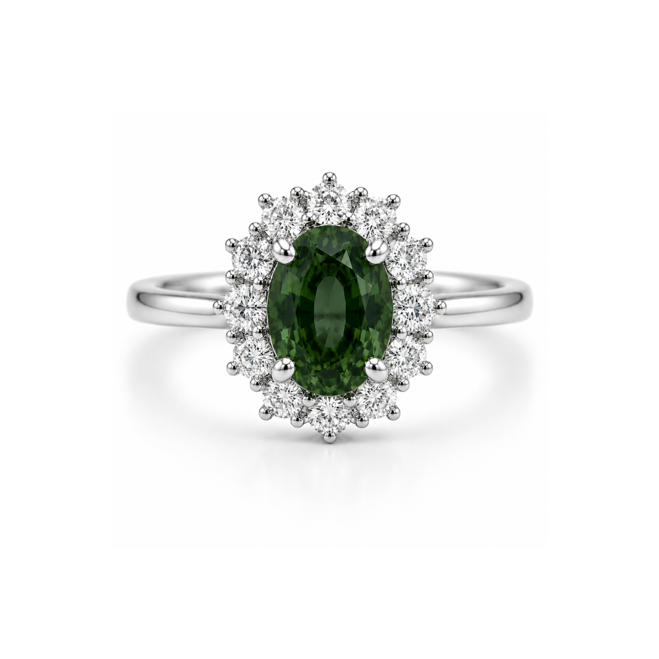 The Kate - Green Sapphire (Platinum)