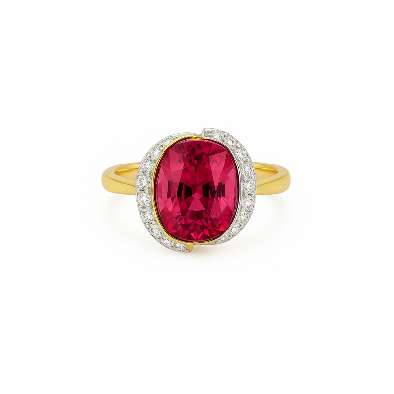 Pink diamond ring called The Serenity by Appleby Jewellers Dublin, featuring a sparkling pink gemstone set in a elegant band.